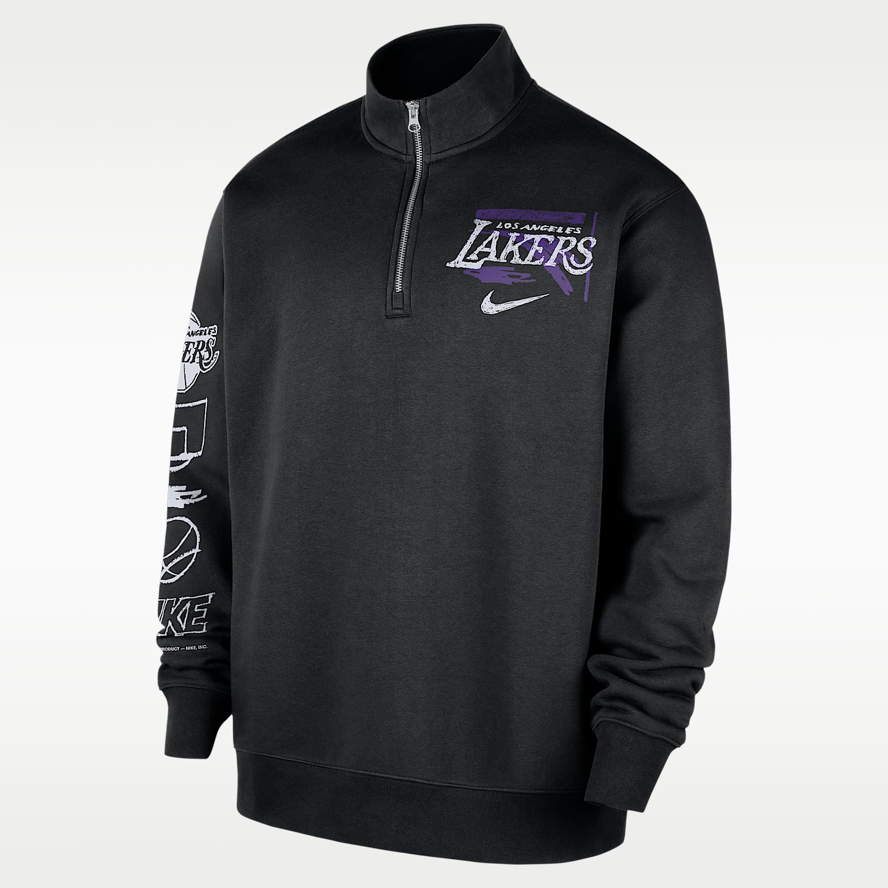 Los Angeles Lakers Courtside Nike NBA Club Yarım Fermuarlı Erkek